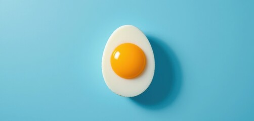 Creative Egg Art Display on Blue Surface