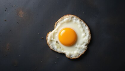 Creative Egg Art on Dark Surface, Food Photography, Artistic Vibe