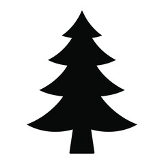 Obraz premium Christmas Tree Silhouette Icon Vector Illustration