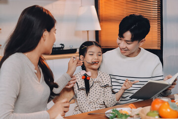 Family spends their free time together