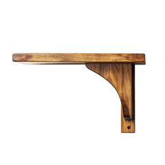 Wooden bookshelf with wall bracket isolated on white Generative AI