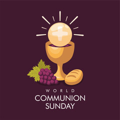 vector world communion sunday poster template
