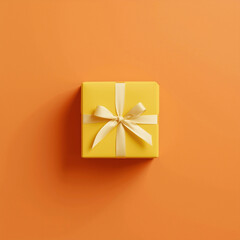 gift box on orange background
