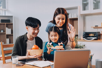 Family spends their free time together