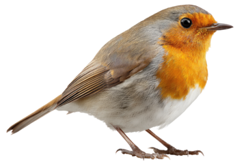 Close-up of a robin, profile view