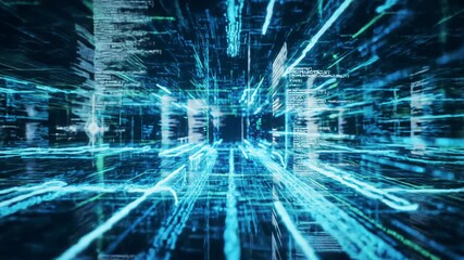 Abstract digital network cityscape - Powered by Adobe