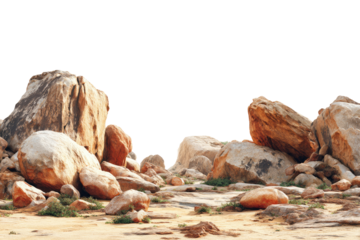 Boulders, desert landscape, rocky terrain