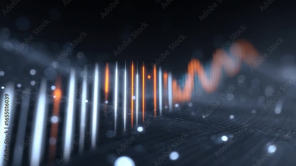 Poster digital sound waves: a mesmerizing visual representation of digital sound waves pulse with vibrant e