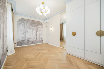 Modern interior design featuring natural elements in a stylish room with wooden flooring and elegant decor