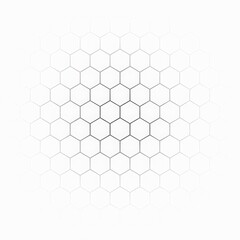 Naklejka premium Abstract hexagonal geometric pattern with a subtle gradient fading into transparency