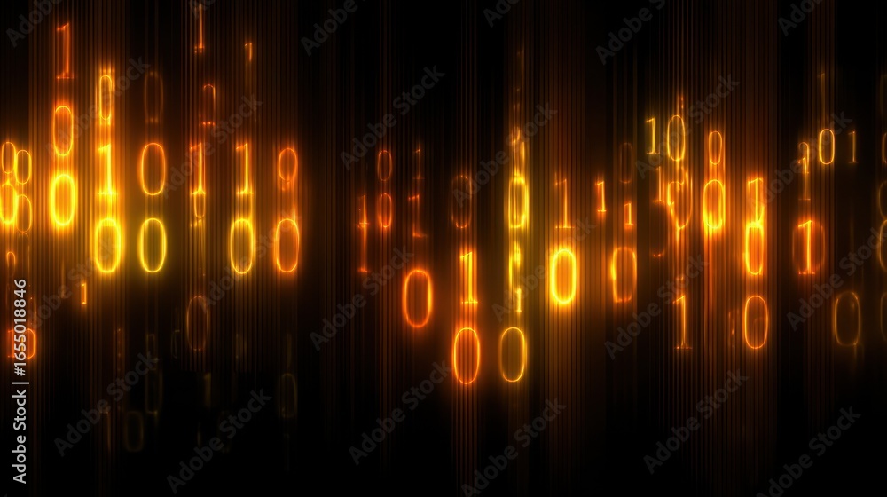 Poster abstract binary code background