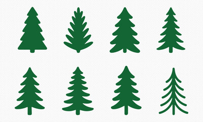 Obraz premium Silhouette Vector of Christmas Tree Set