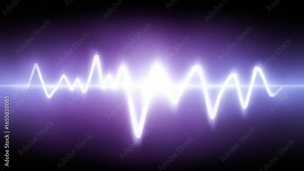 Poster waves of sound: an illuminated, energetic wave of sound pulsates through a spectrum of light. this c