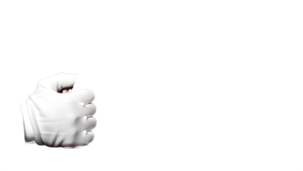 White gloved hand thumbs up gesture isolated on a transparent background image