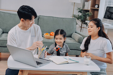 Family spends their free time together