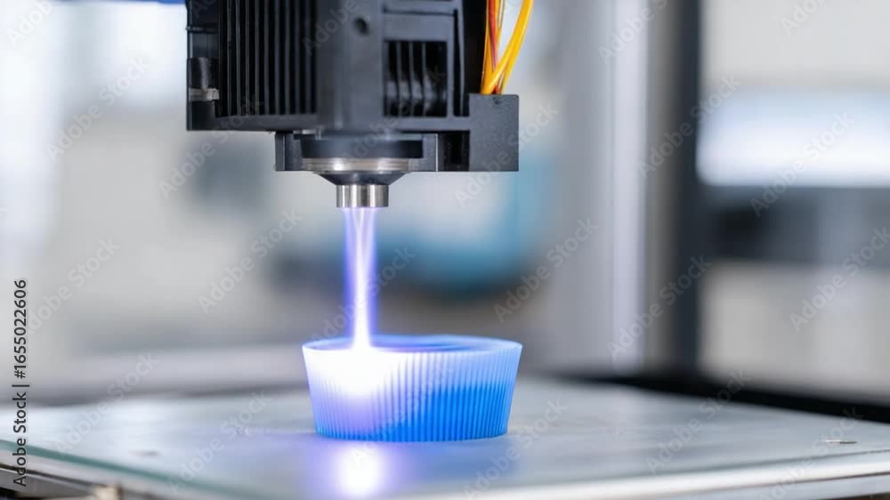 Aufkleber precision and innovation: a detailed shot of a 3d printer in action, meticulously constructing a uni