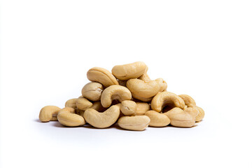 Obraz premium a pile of cashews on a white surface