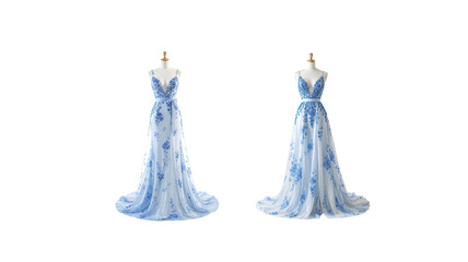 Obraz premium Blue and white dress on transparent background png