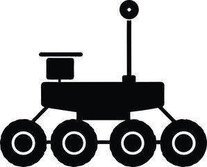 Remote Controlled Rover Silhouette Vector Art Illustration