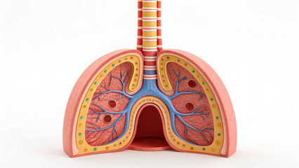 3D cartoon human esophagus organ tube medical digestive system anatomy