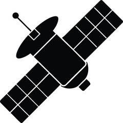Satellite Silhouette Vector Art Illustration