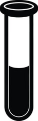 Test Tube Silhouette Vector Art Illustration