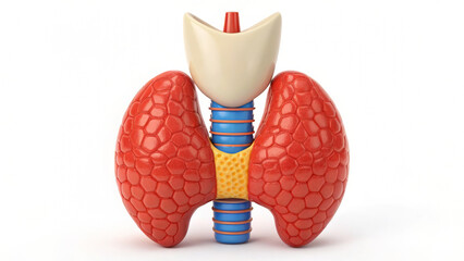 3D cartoon human thyroid organ endocrine system medical anatomy illustration