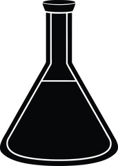 Volumetric Flask Silhouette Vector Art Illustration