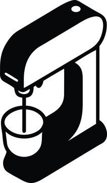 recommend clip art: Black Silhouette Icon of a Stand Mixer with a Bowl kitchen appliance baking