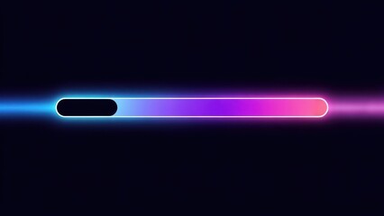 Radiant Neon Progress Bar with a Vibrant Blue to Magenta Gradient Glow
