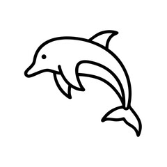 Obraz premium Dolphin swimming gracefully in a minimalist design style 