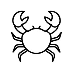 Crab illustration in simple line art style for marine theme  