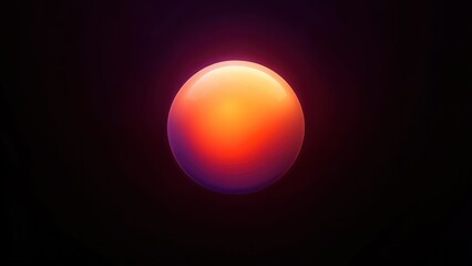 Radiant Sunset Orb: A Glossy Sphere Glowing with a Purple Aura