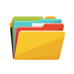 Flat Design of Colorful Vector Folder Icons for Document Management and Organization Use