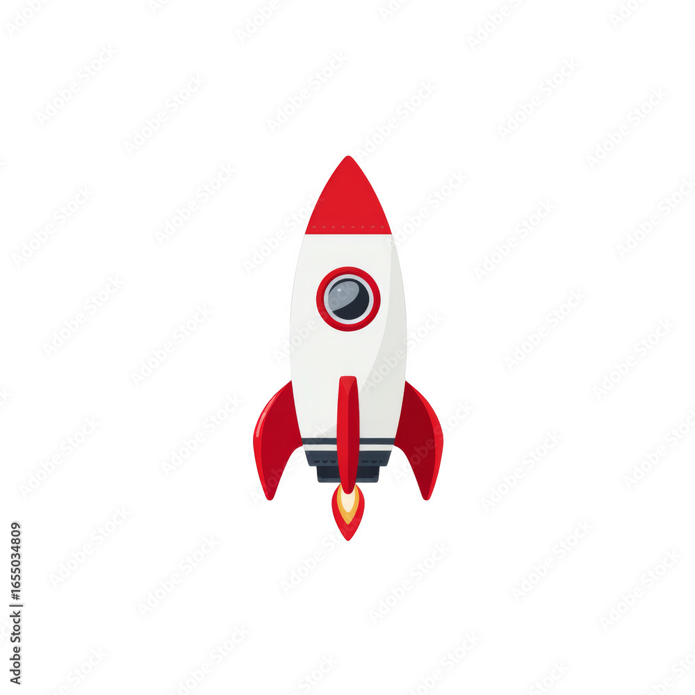 Poster flat vector rocket icon for space and technology design, perfect for innovative projects and creativ