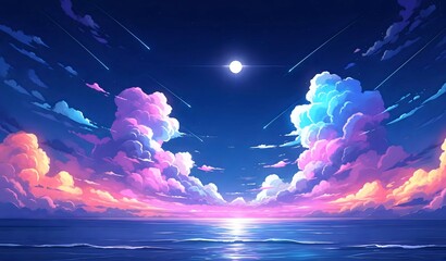 fantasy landscape with moon