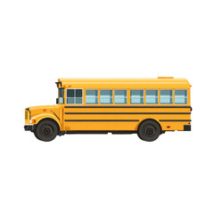 Flat Vector Illustration of a School Bus Icon for Educational Themes and Transportation Design