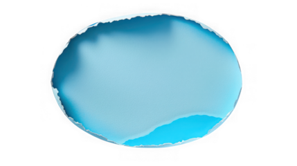 Torn paper creating a blue circular hole isolated on transparent background