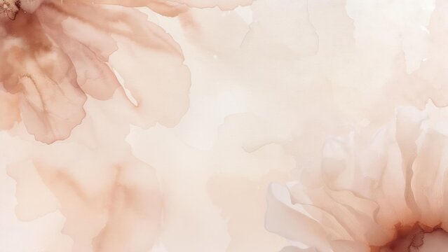 Soft Nude and Blush Petals Unfurling in an Ethereal Watercolor Abstract