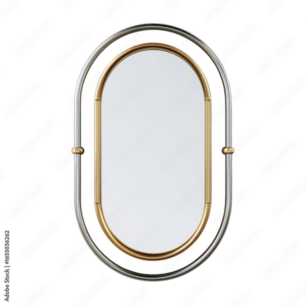 Aufkleber realistic 3d render of a modern metallic mirror with elegant fram and smooth surface