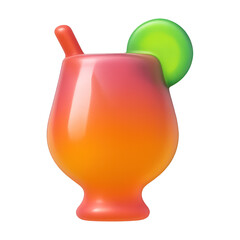PNG Vibrant tropical drink illustration