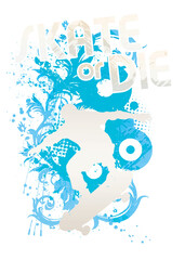 Design pour t-shirt graphique th&egrave;me skateboard ann&eacute;es 2000 - 2010 - Frutiger Metro