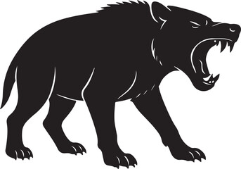 Fierce andrewsarchus prehistoric mammal silhouette vector illustration