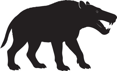 Fierce andrewsarchus prehistoric mammal silhouette illustration