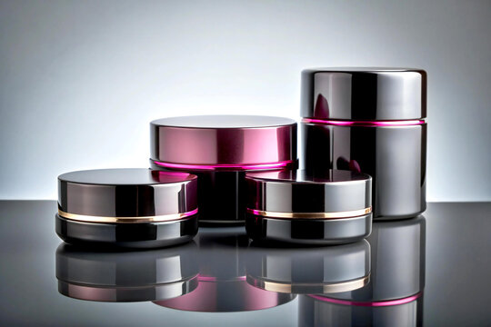 Professional Product Photography of Luxury Black Beauty Packaging with Pink Details