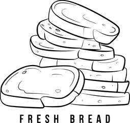 Stacked Sliced Bread Loaf food bakery