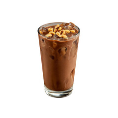 Iced Chocolate Drink with Chopped Peanuts