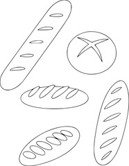 Various baked bread loaves with score marks loaf baguette