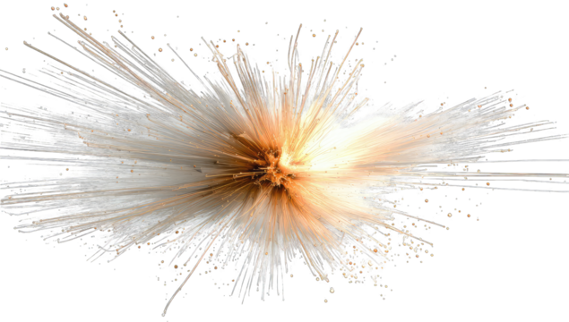 Abstract explosion of light rays