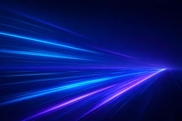Fototapete Fraktale Wellen Bright laser beams and shining stars burst in a blue abstract background, a dynamic pattern of light and motion  © Graph Rover
